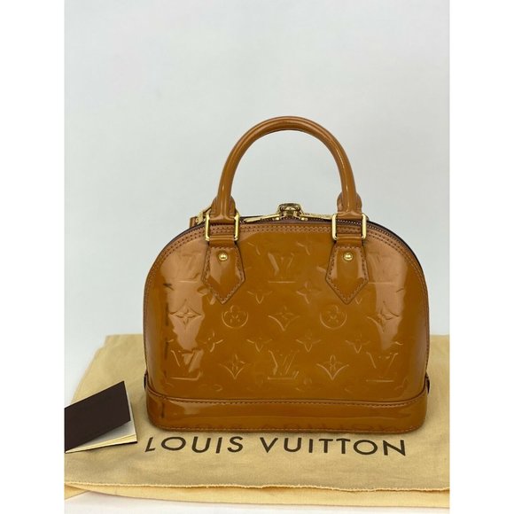 LOUIS VUITTON Alma BB Monogram Vernis Rose Velours  Hand Shoulder Bag - Picture 4 of 12